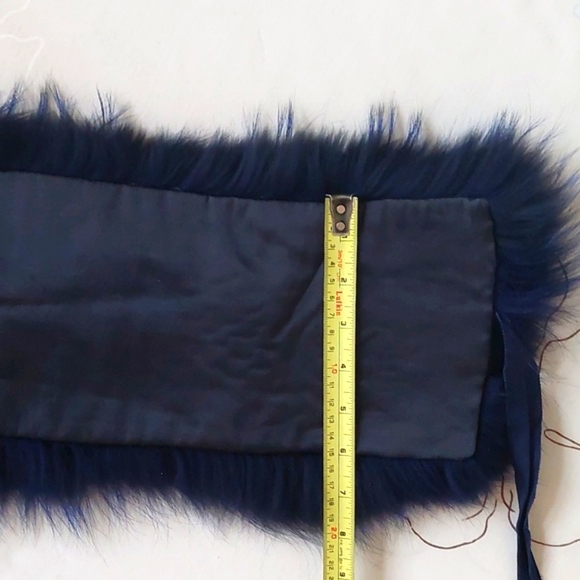 Real fox fur blue scarf - Picture 10 of 13